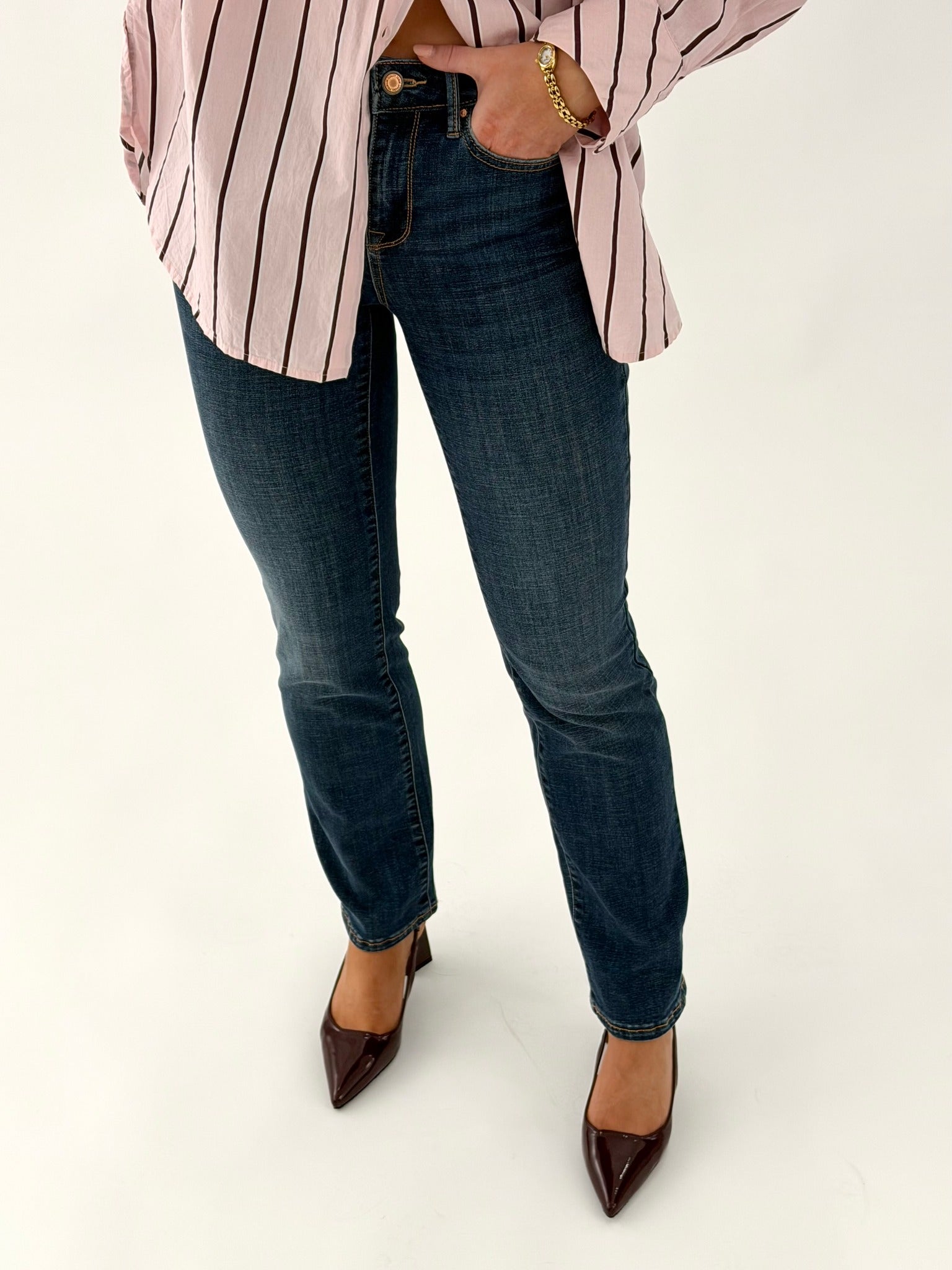 VMFLASH Straight Jeans - Dark Blue Denim